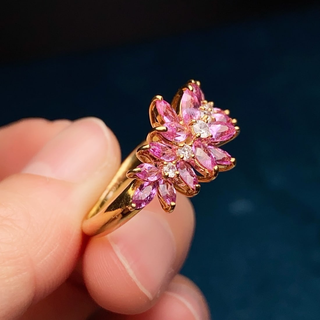 14k Gold 2.02 Ctw Natural Sapphire & Diamond Ring - 4