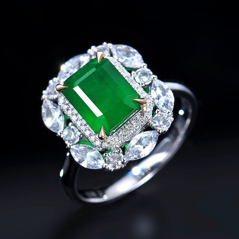 14k Gold 2.63 Ctw Natural Emerald & Diamond Ring - 4