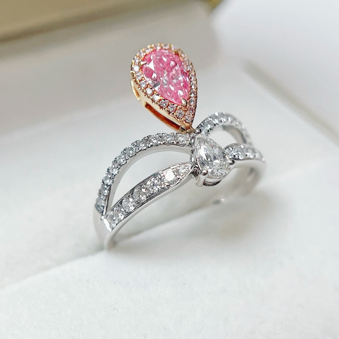 14k Gold 1.12 Ctw Natural Pink Diamond & Diamond Ring - 2