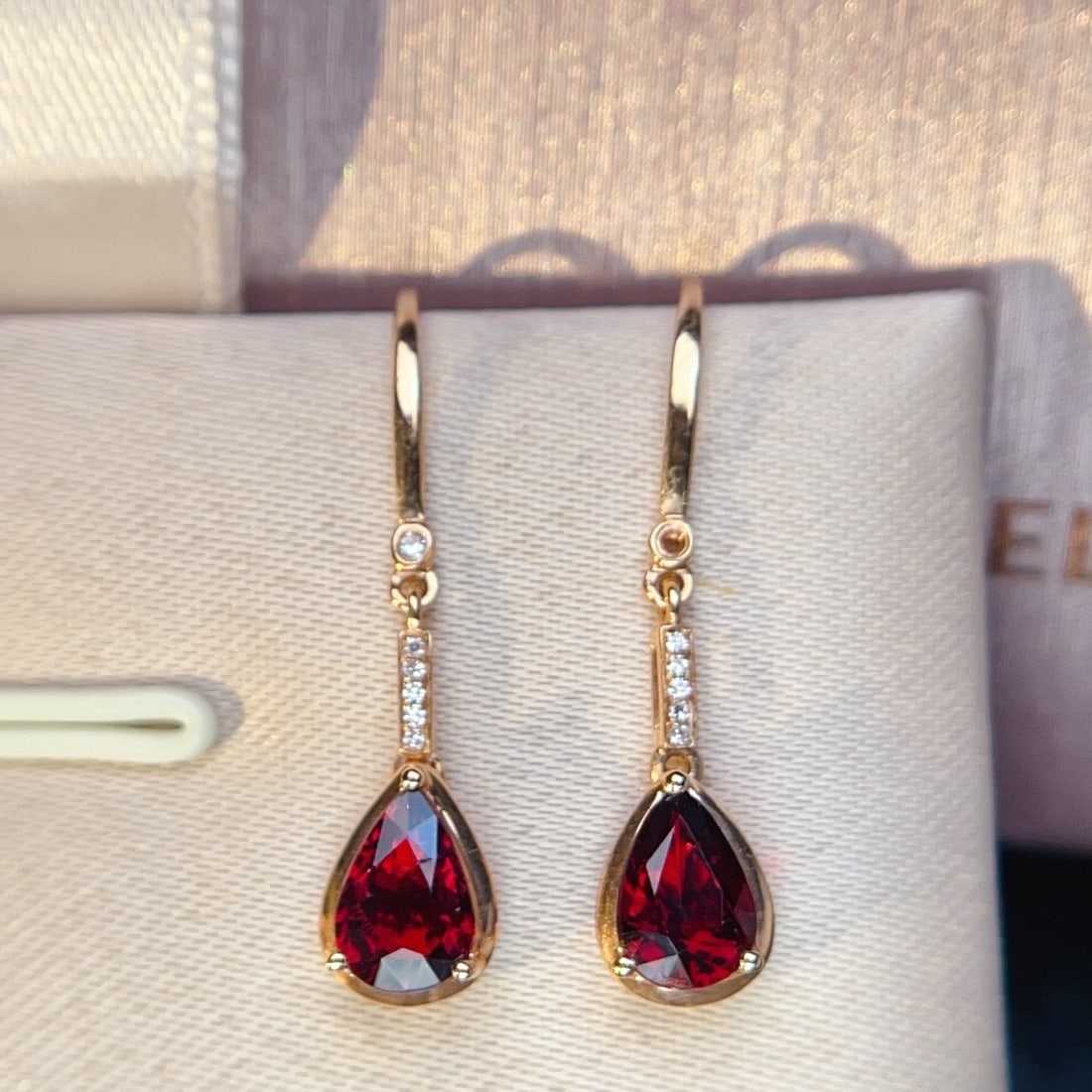 14k Gold 1.42 Ctw Natural Tourmaline & Diamond Earrings - 2