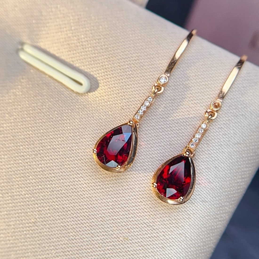 14k Gold 1.42 Ctw Natural Tourmaline & Diamond Earrings - 4