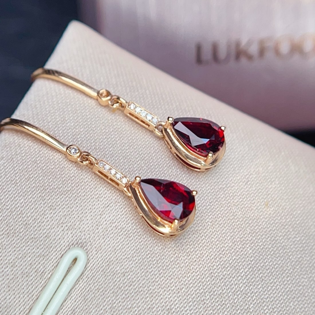 14k Gold 1.42 Ctw Natural Tourmaline & Diamond Earrings - 5