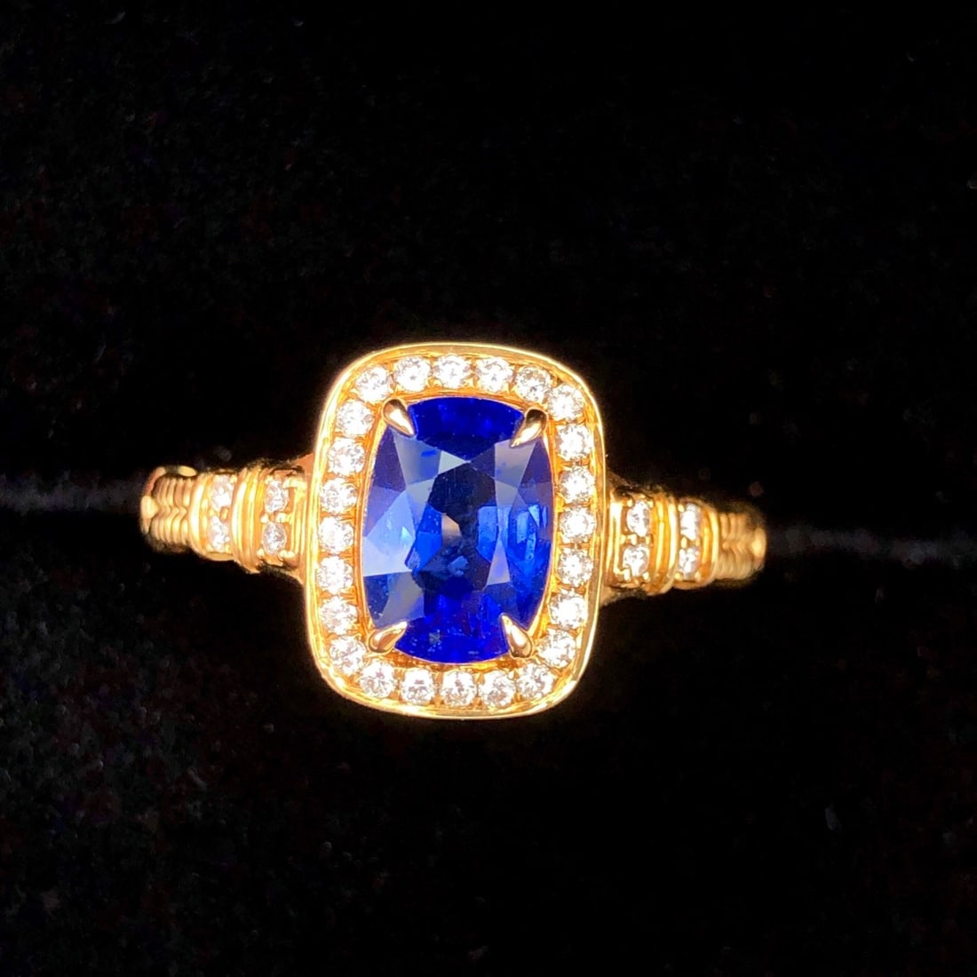 14k Gold 2.25 Ctw Natural Sapphire & Diamond Ring - 5