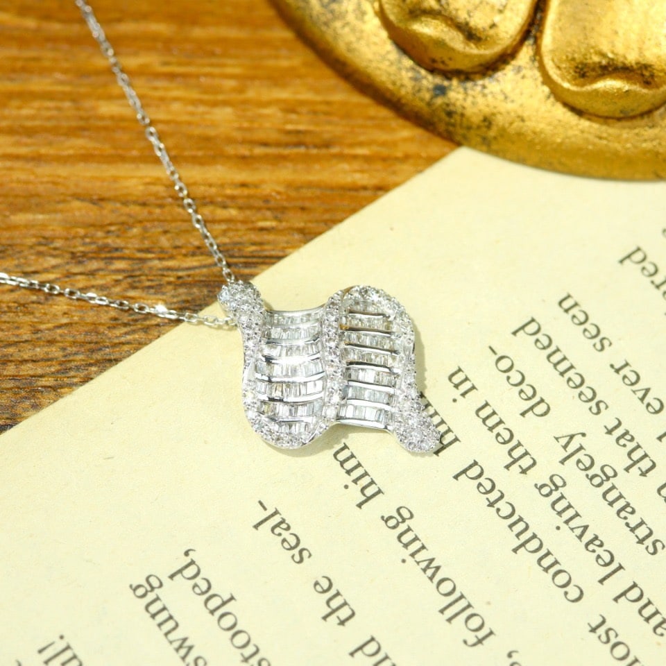 14k Gold 0.78 Ct Natural H Diamond Pendant( Without Chain ) - 2