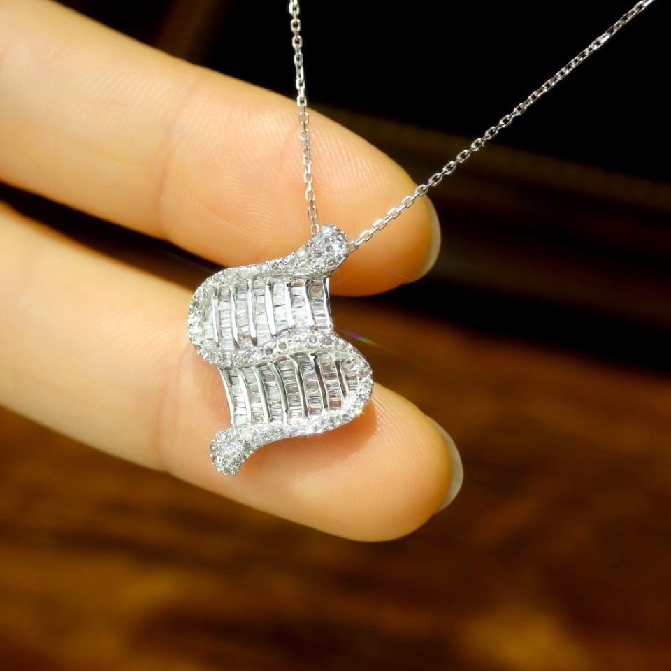 14k Gold 0.78 Ct Natural H Diamond Pendant( Without Chain ) - 3