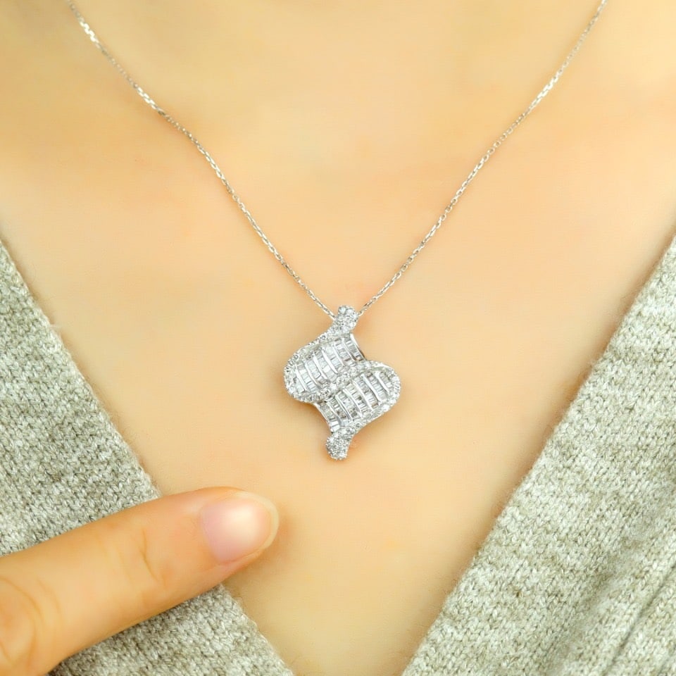 14k Gold 0.78 Ct Natural H Diamond Pendant( Without Chain ) - 6