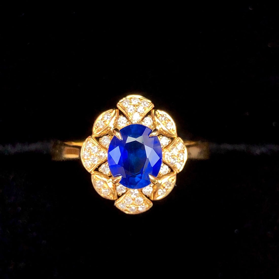 14k Gold 1.44 Ctw Natural Sapphire & Diamond Ring - 3