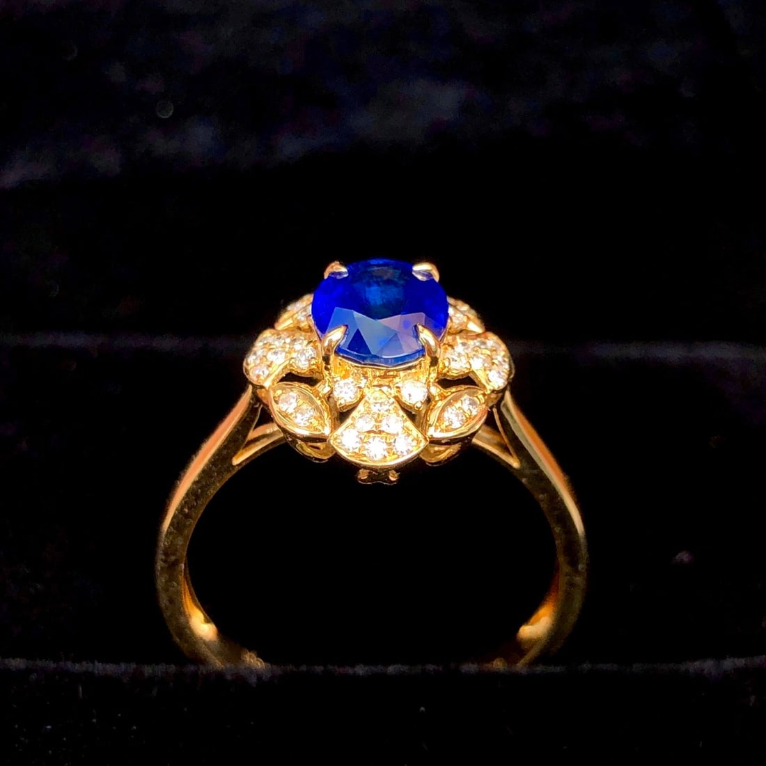 14k Gold 1.44 Ctw Natural Sapphire & Diamond Ring - 5