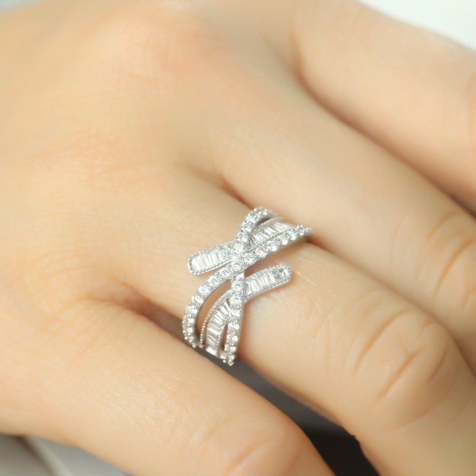 14k Gold 0.70 Ct Natural H Diamond Ring - 6