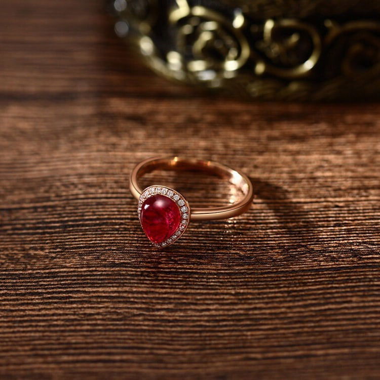 14k Gold 1.53 Ctw Natural Tourmaline & Diamond Ring - 3