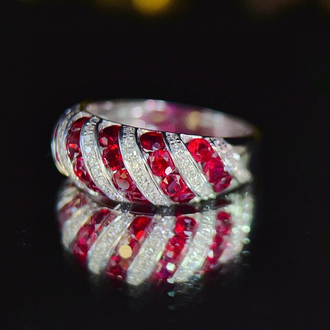 14k Gold 2 Ct Natural Ruby & Diamond Ring - 2