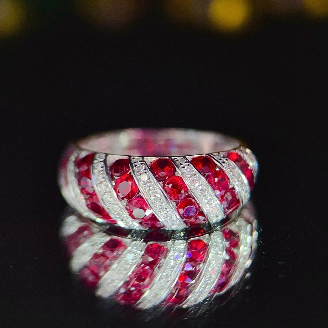 14k Gold 2 Ct Natural Ruby & Diamond Ring - 3