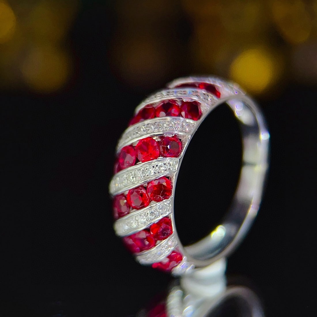 14k Gold 2 Ct Natural Ruby & Diamond Ring - 4