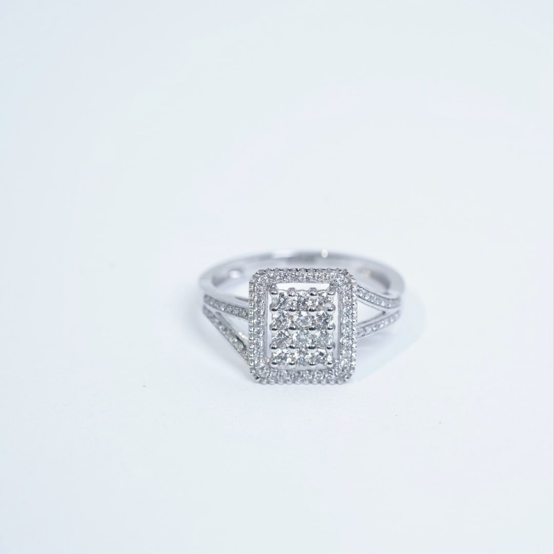 14k Gold 0.60 Ct Natural H Diamond Ring - 5