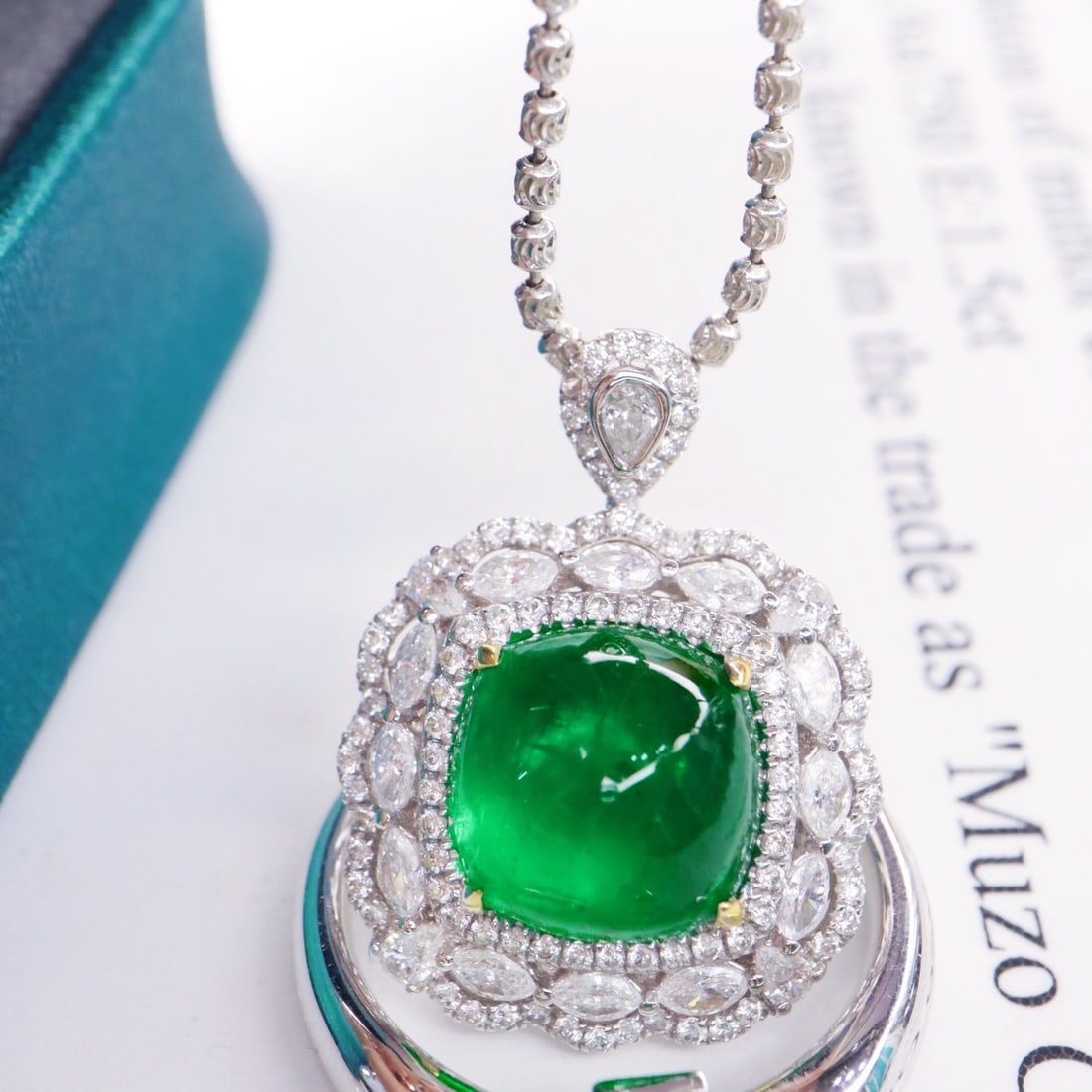 14k Gold 6.44 Ctw Natural Emerald & Diamond Ring/pendant( Without Chain ) - 3