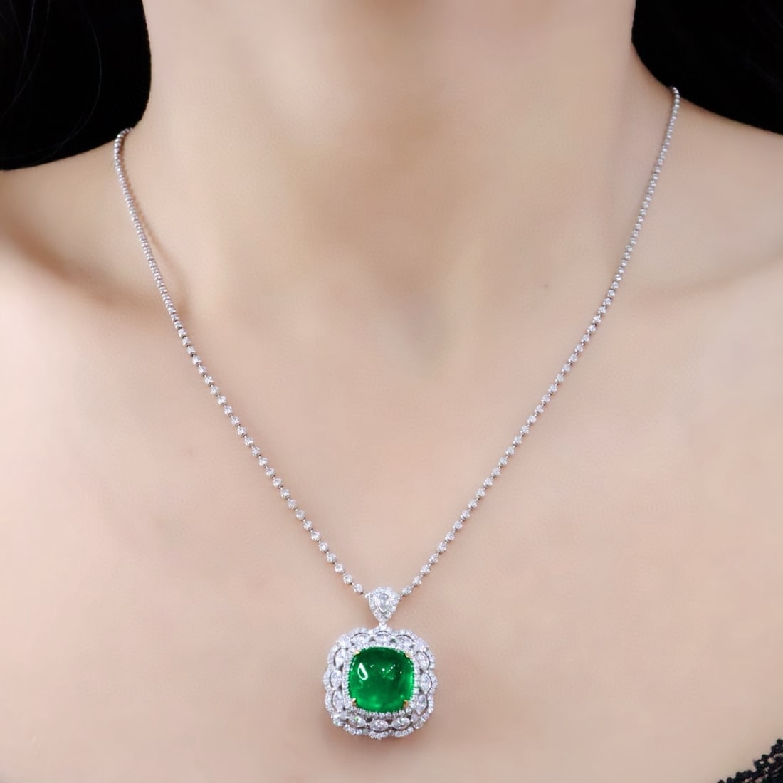 14k Gold 6.44 Ctw Natural Emerald & Diamond Ring/pendant( Without Chain ) - 5