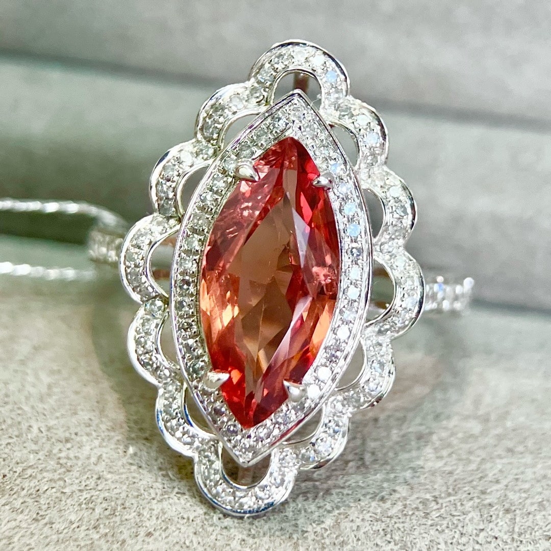 14k Gold 2.21 Ctw Natural Spinel & Diamond Ring - 2