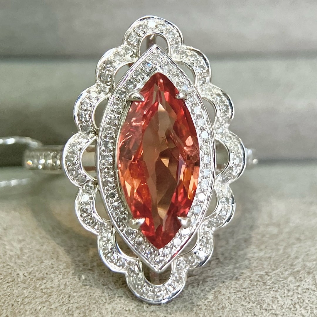 14k Gold 2.21 Ctw Natural Spinel & Diamond Ring - 5