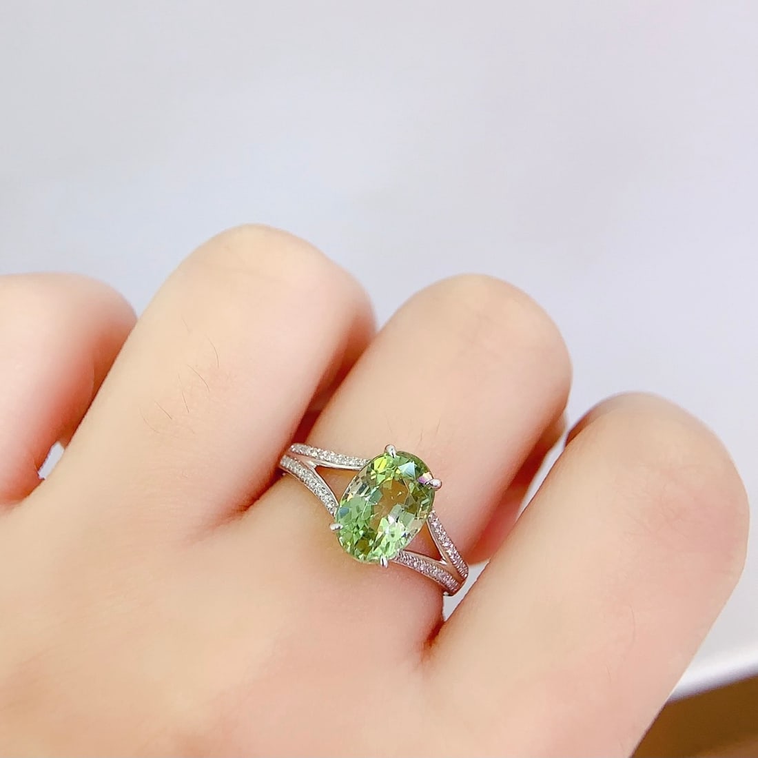 14k Gold 3.58 Ct Natural Tourmaline & Diamond Ring - 6