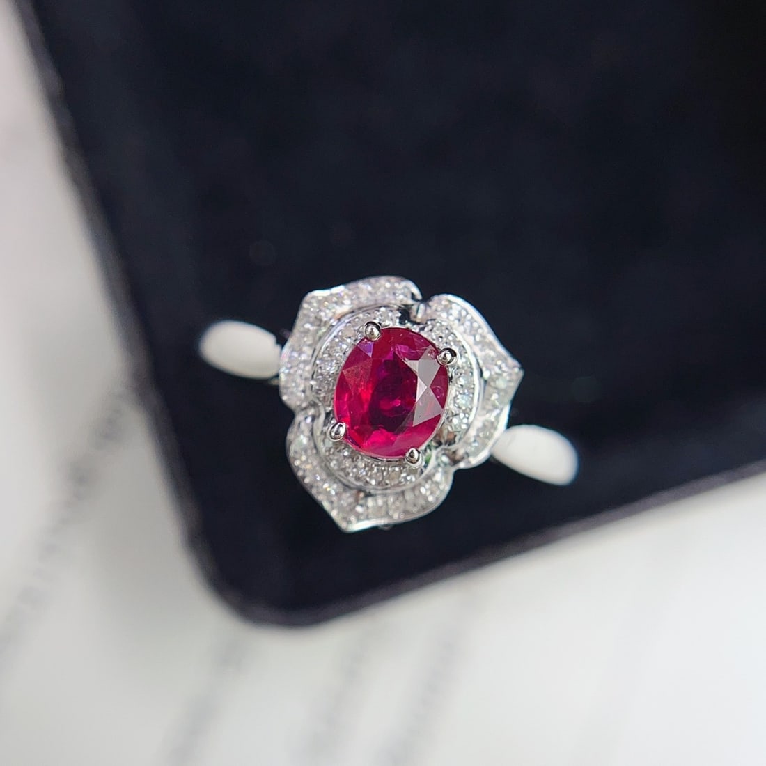 14k Gold 0.65 Ct Natural Ruby & Diamond Ring - 2