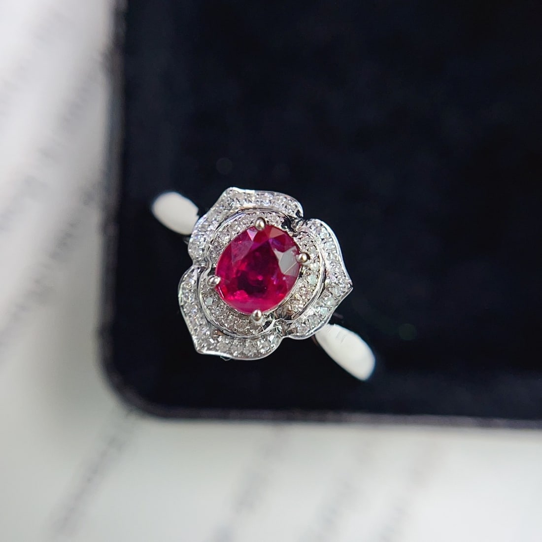 14k Gold 0.65 Ct Natural Ruby & Diamond Ring - 3