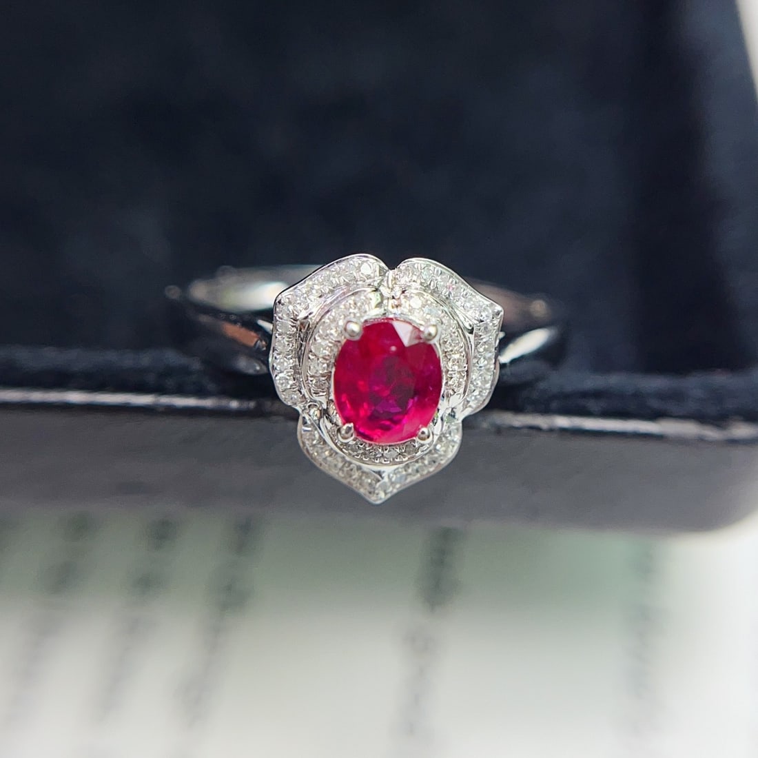 14k Gold 0.65 Ct Natural Ruby & Diamond Ring - 4