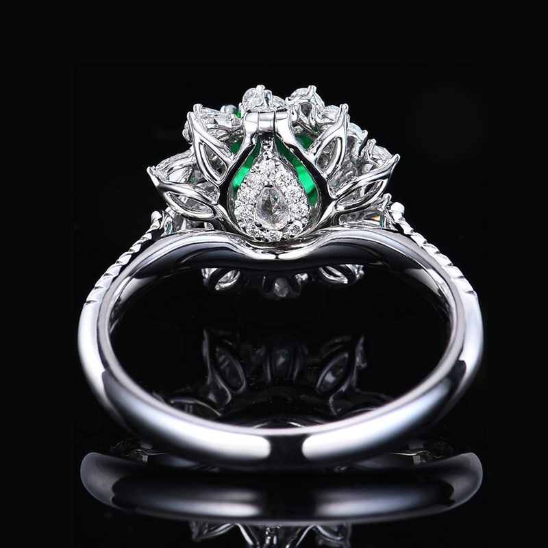 14k Gold 1.41 Ctw Vivid Green Natural Emerald & Diamond Ring/pendant( Without Chain ) - 4