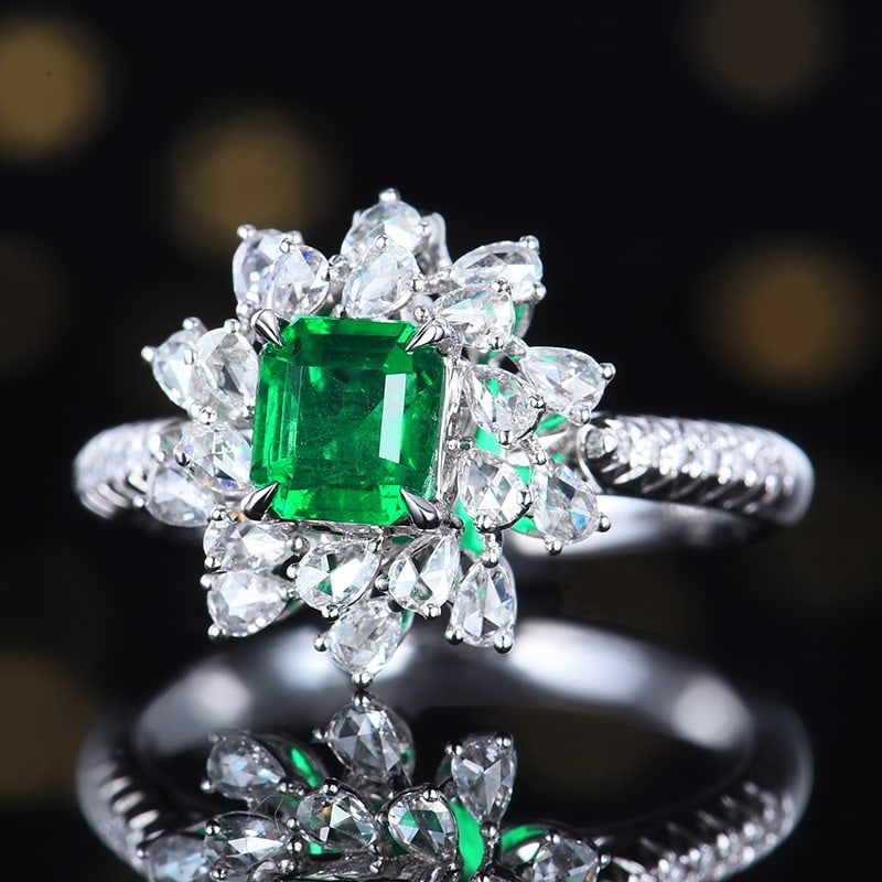 14k Gold 1.41 Ctw Vivid Green Natural Emerald & Diamond Ring/pendant( Without Chain ) - 6