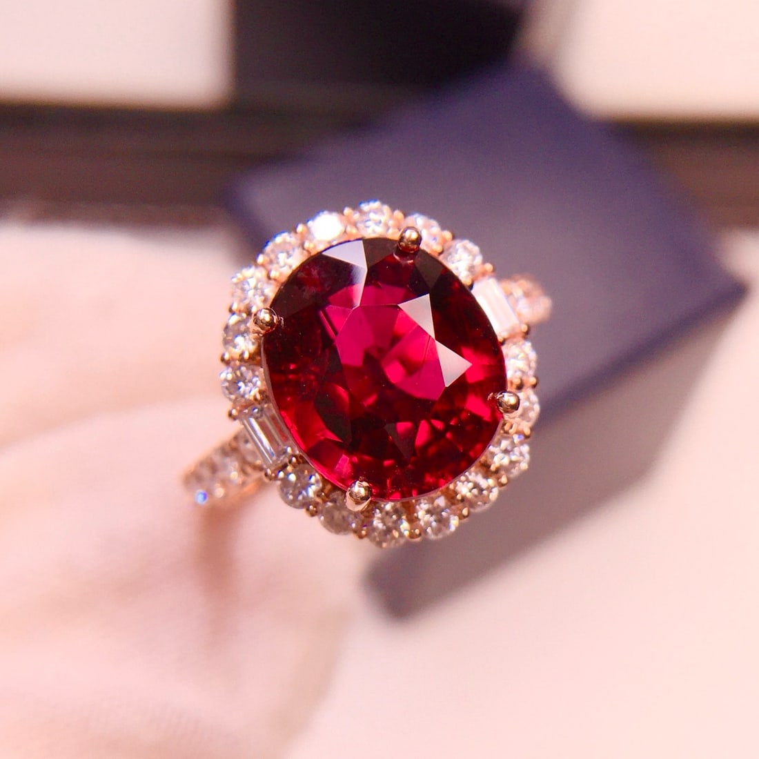 14k Gold 4.81 Ct Natural Tourmaline & Diamond Ring - 2