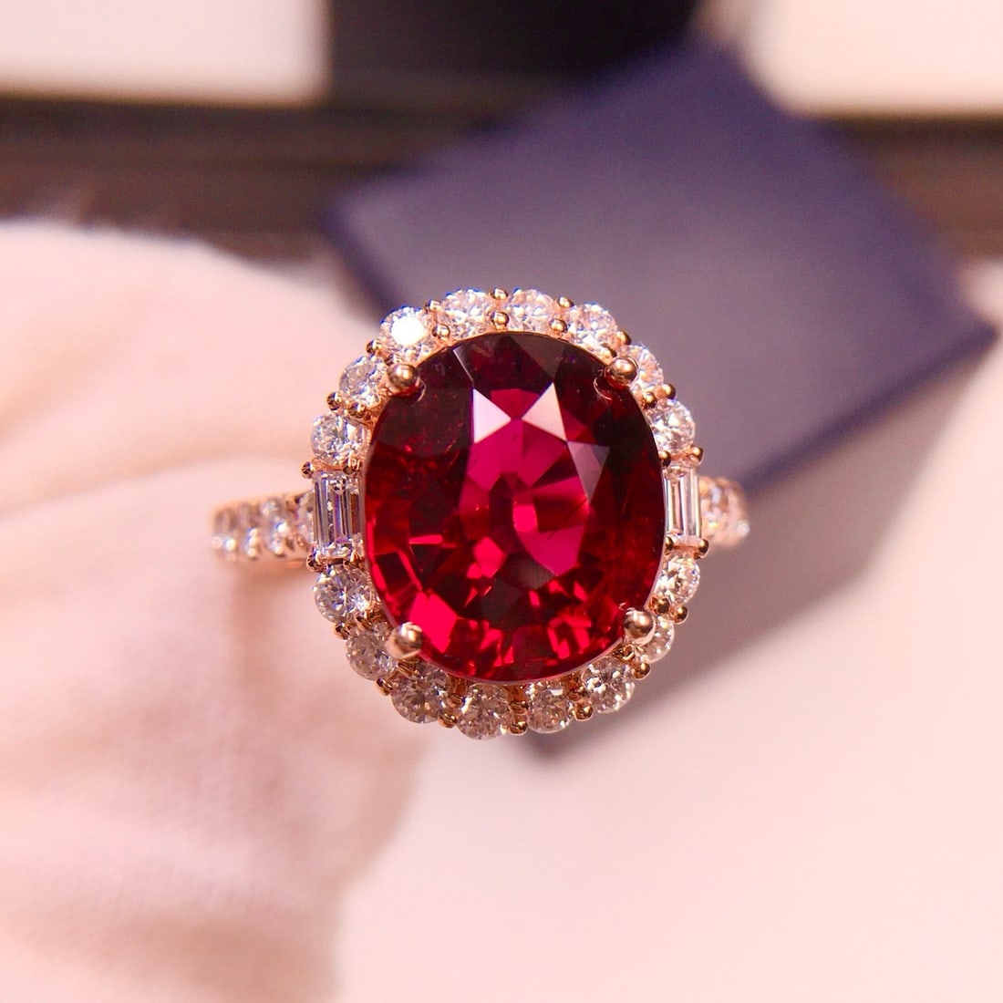 14k Gold 4.81 Ct Natural Tourmaline & Diamond Ring - 3