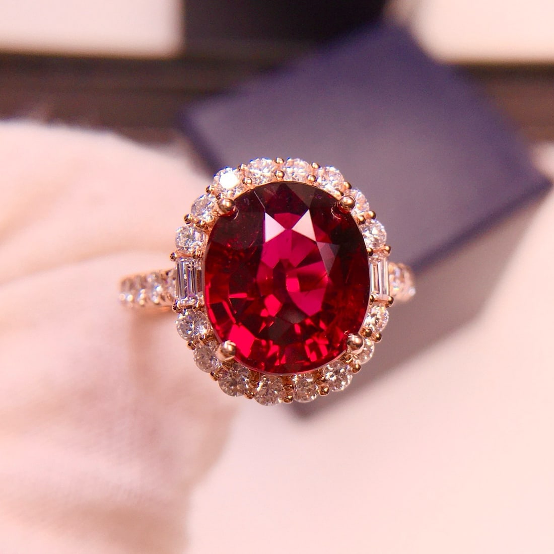 14k Gold 4.81 Ct Natural Tourmaline & Diamond Ring - 4