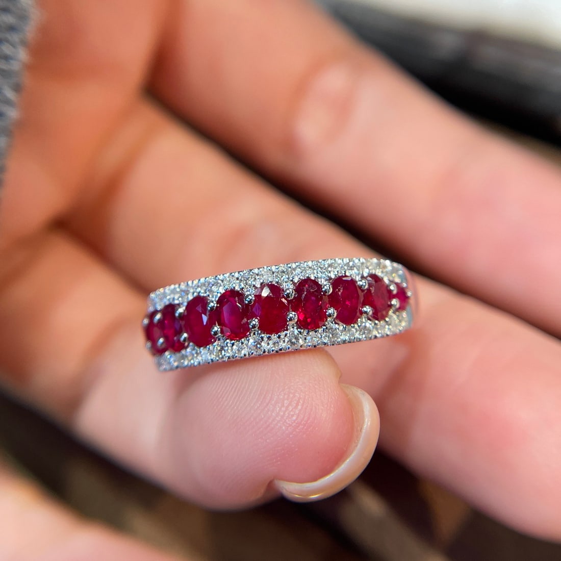 14k Gold 1.5 Ct Natural Ruby & Diamond Ring - 4