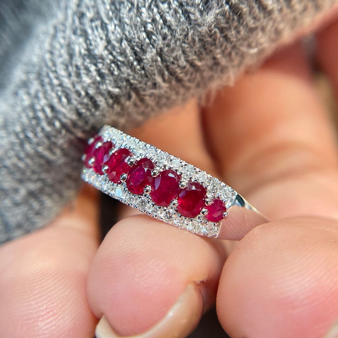 14k Gold 1.5 Ct Natural Ruby & Diamond Ring - 5