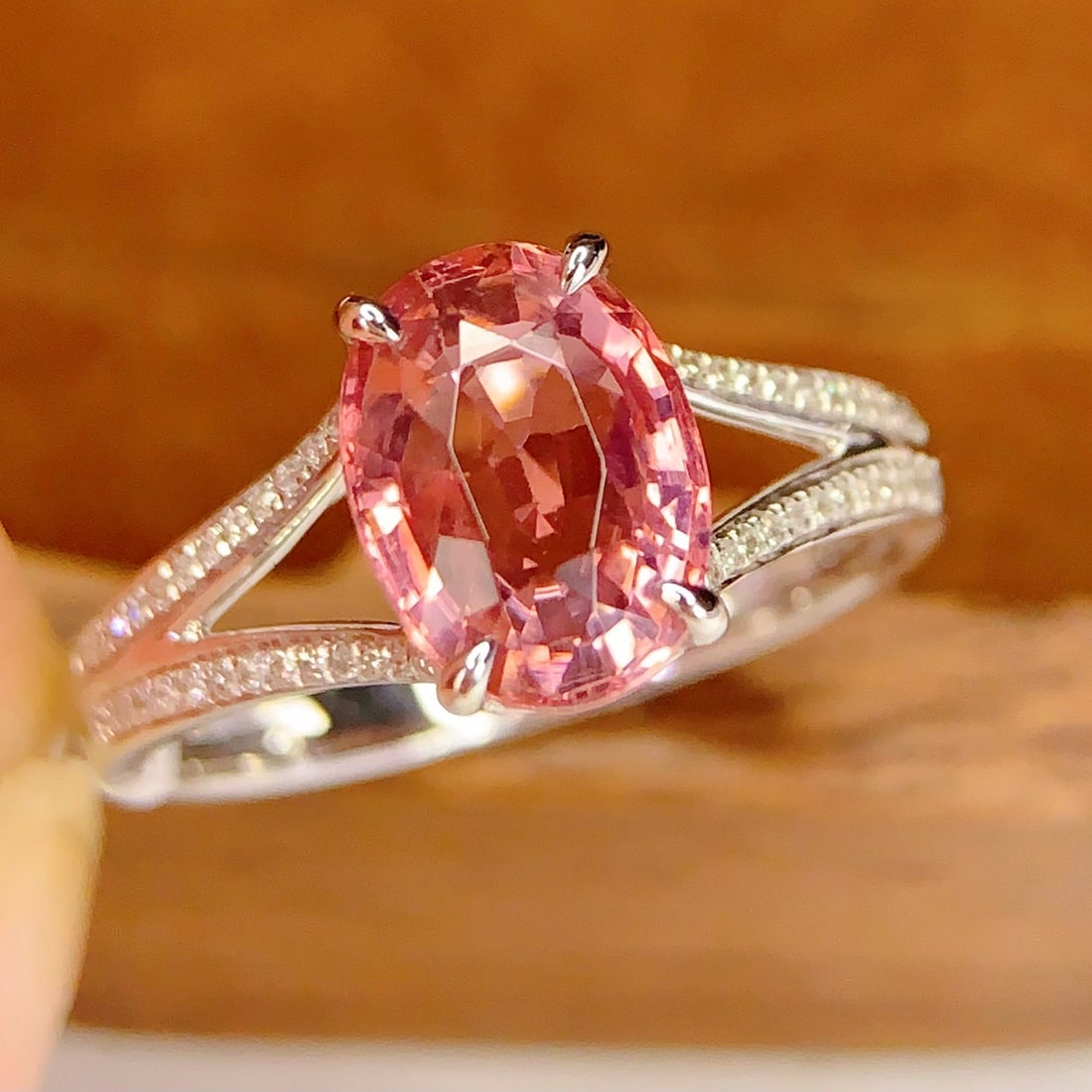 14k Gold 2.9 Ct Natural Tourmaline & Diamond Ring: Ref:231136443 // gold content:14k gold // ring size:7. 25us // // main gemstone:tourmaline // shape:oval // carat weight:2. 9ct // color:pink // treatment:natural // // adjacent gemstone 2 :