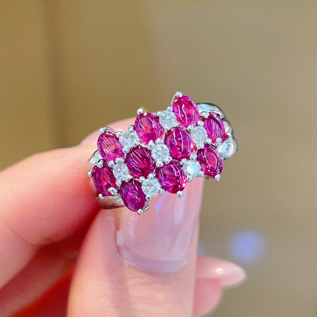 14k Gold 2.85 Ctw Natural Ruby & Diamond Ring - 3