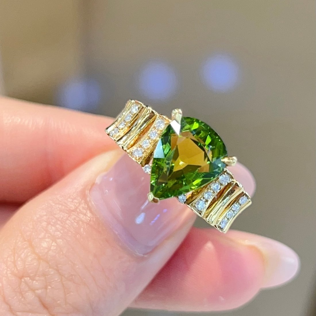 14k Gold 3.22 Ctw Natural Tourmaline & Diamond Ring - 2