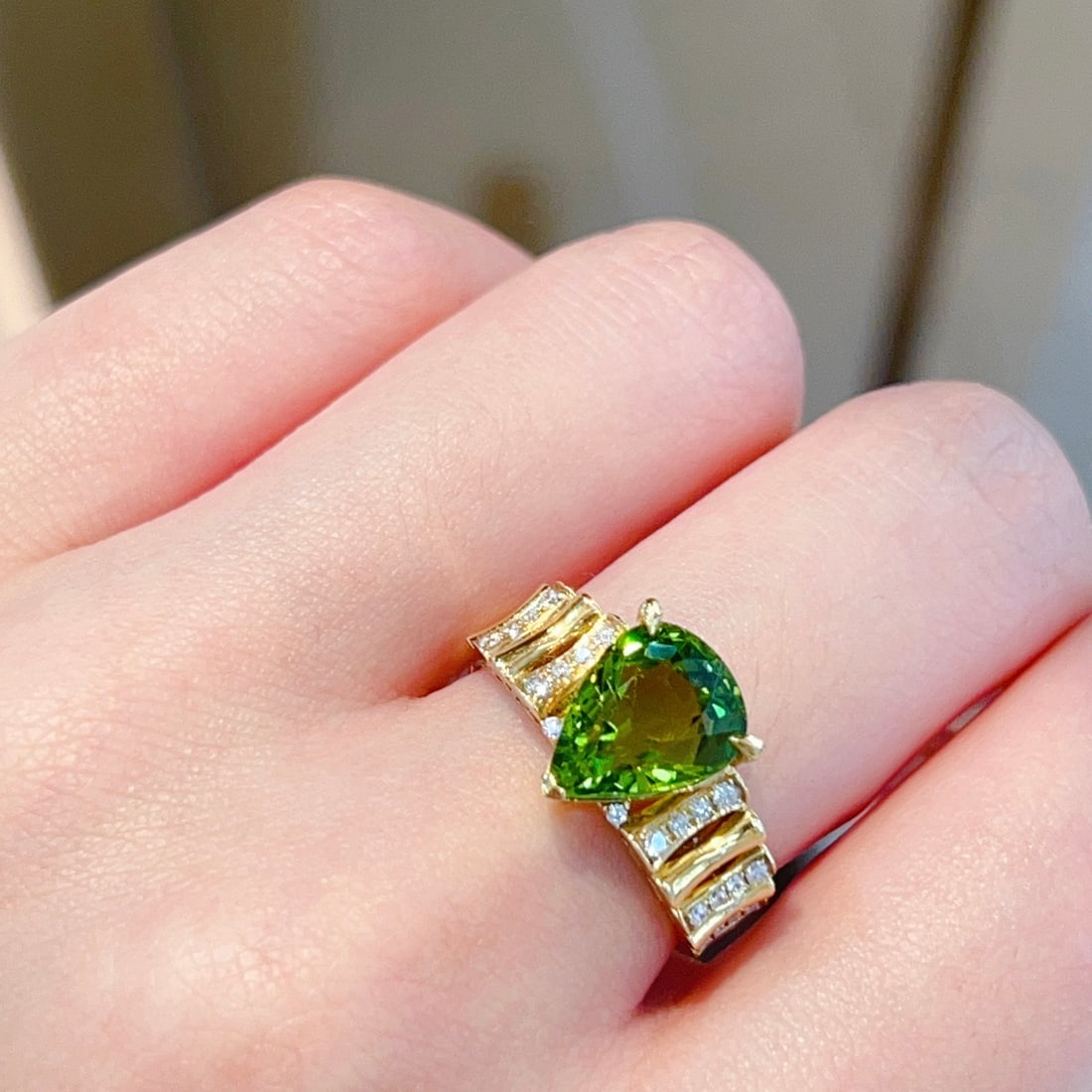 14k Gold 3.22 Ctw Natural Tourmaline & Diamond Ring - 4