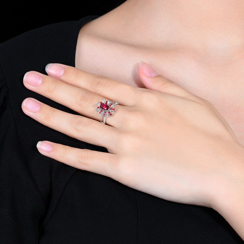 14k Gold 1.45 Ctw Natural Ruby & Diamond Ring/pendant( Without Chain ) - 8