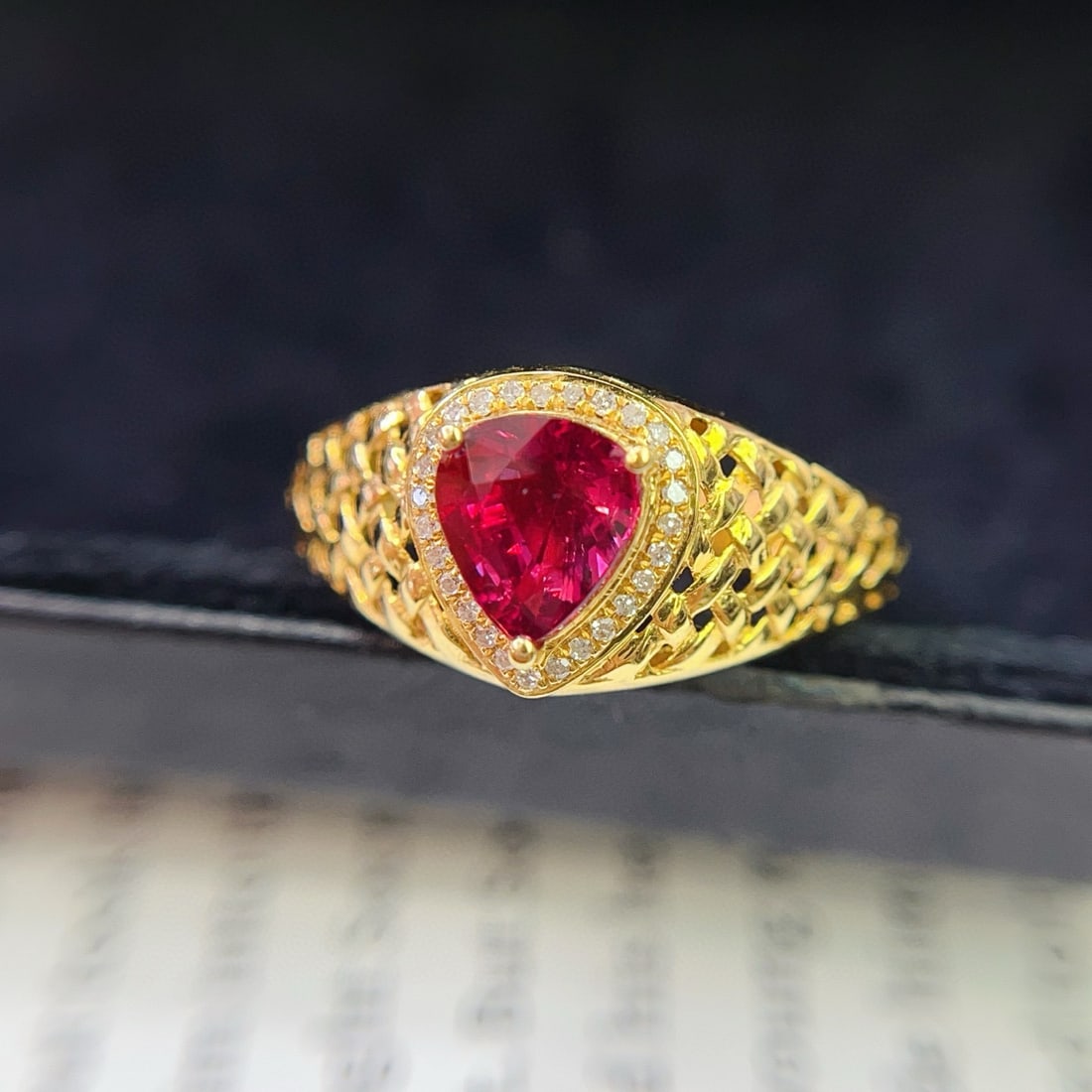 14k Gold 1.15 Ct Natural Ruby & Diamond Ring - 2