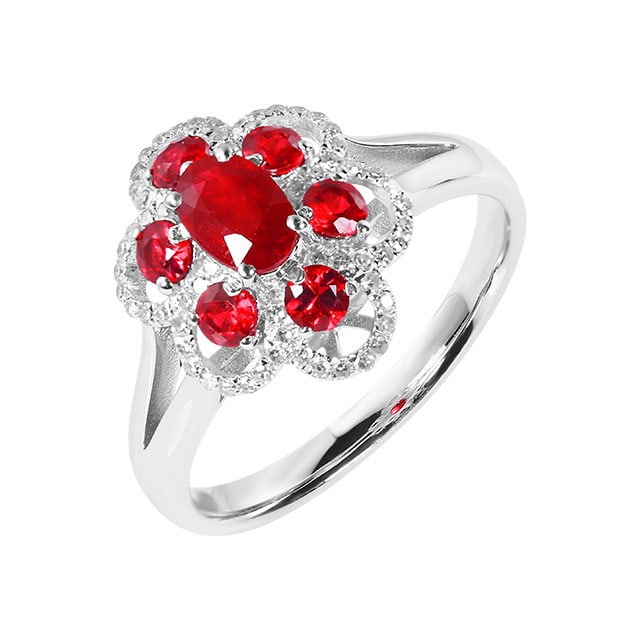 14k Gold 1.01 Ctw Natural Ruby & Ruby Ring - 5