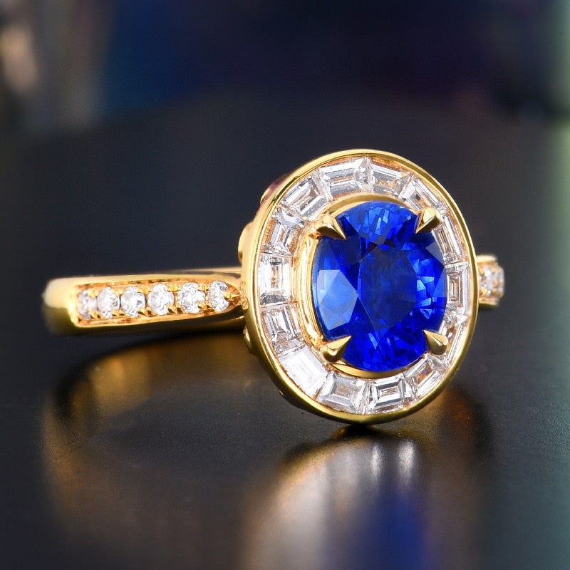 14k Gold 1.90 Ctw Natural Sapphire & Diamond Ring - 3