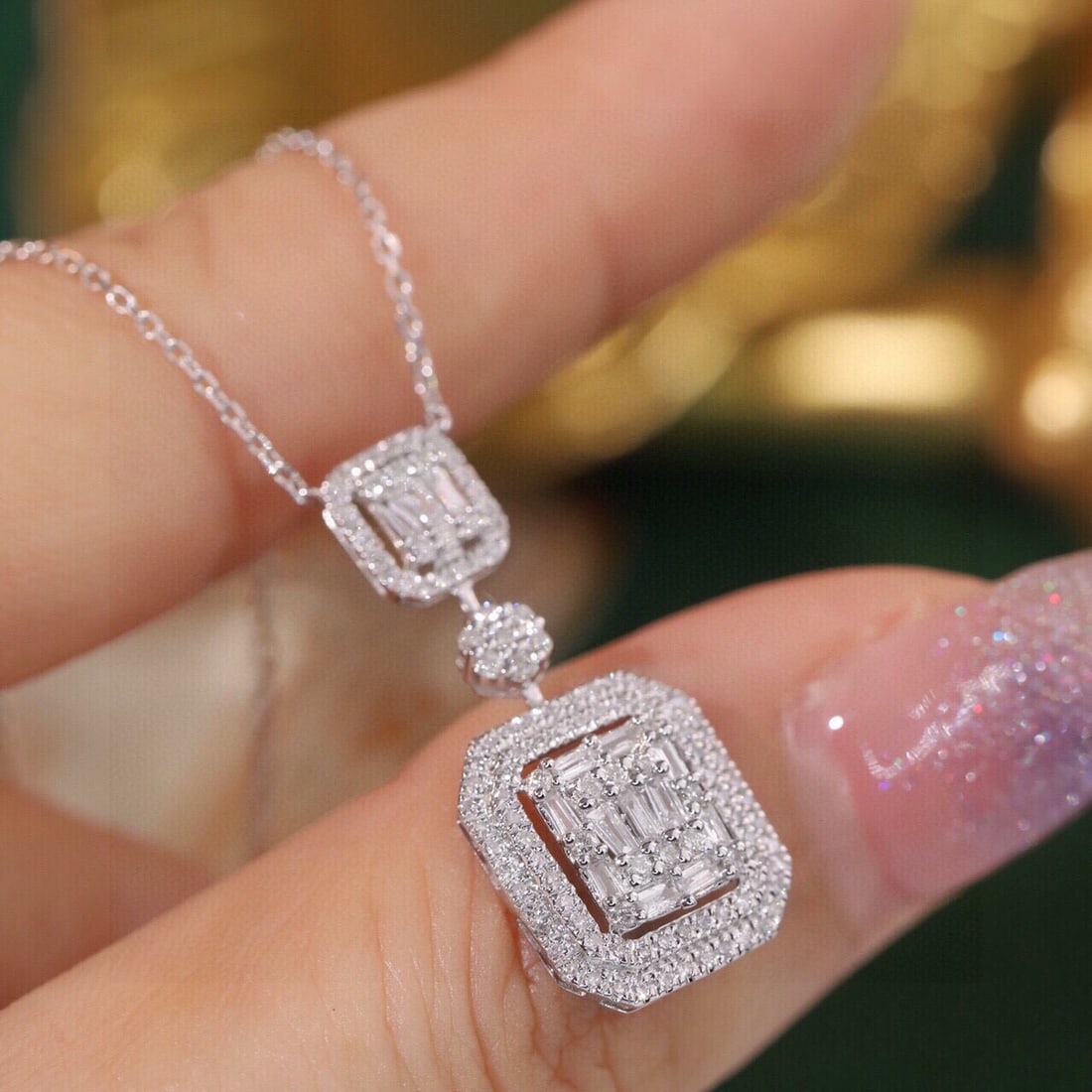 14k Gold 0.65 Ct Natural H Diamond Necklace - 6