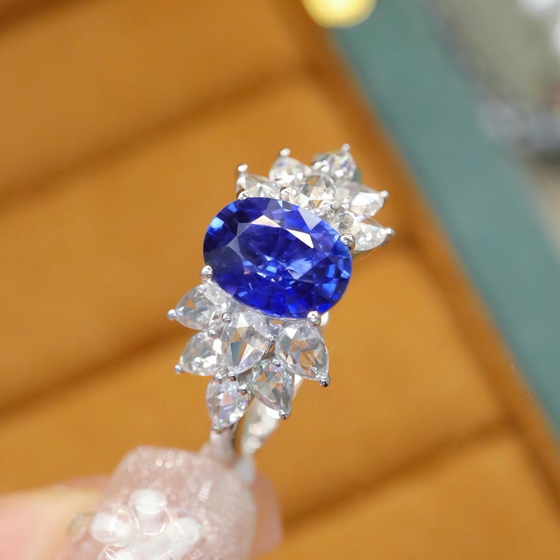 14k Gold 2.24 Ctw Natural Sapphire & Diamond Ring - 2