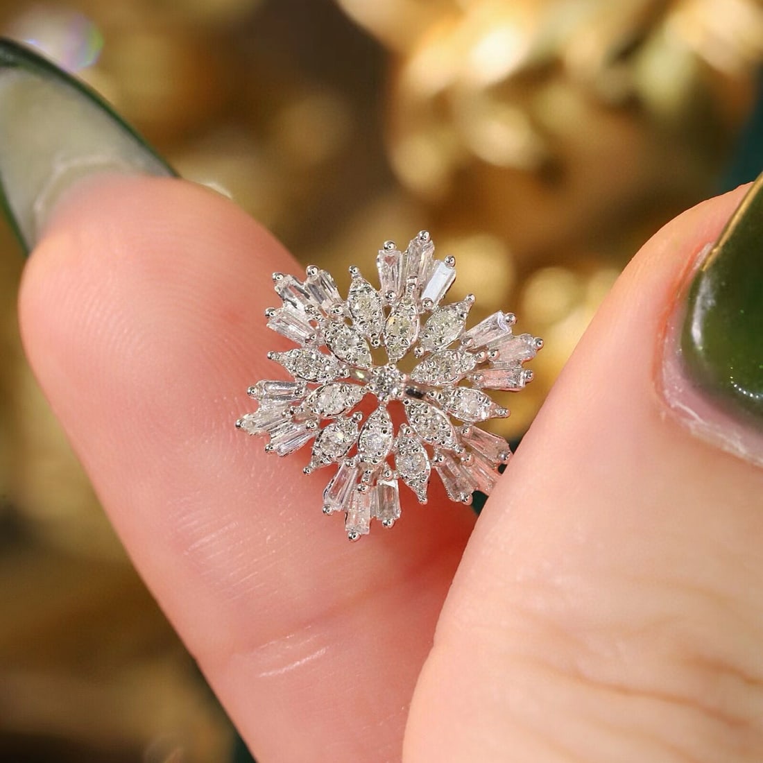 14k Gold 1.3 Ct Natural H Diamond Earrings - 8