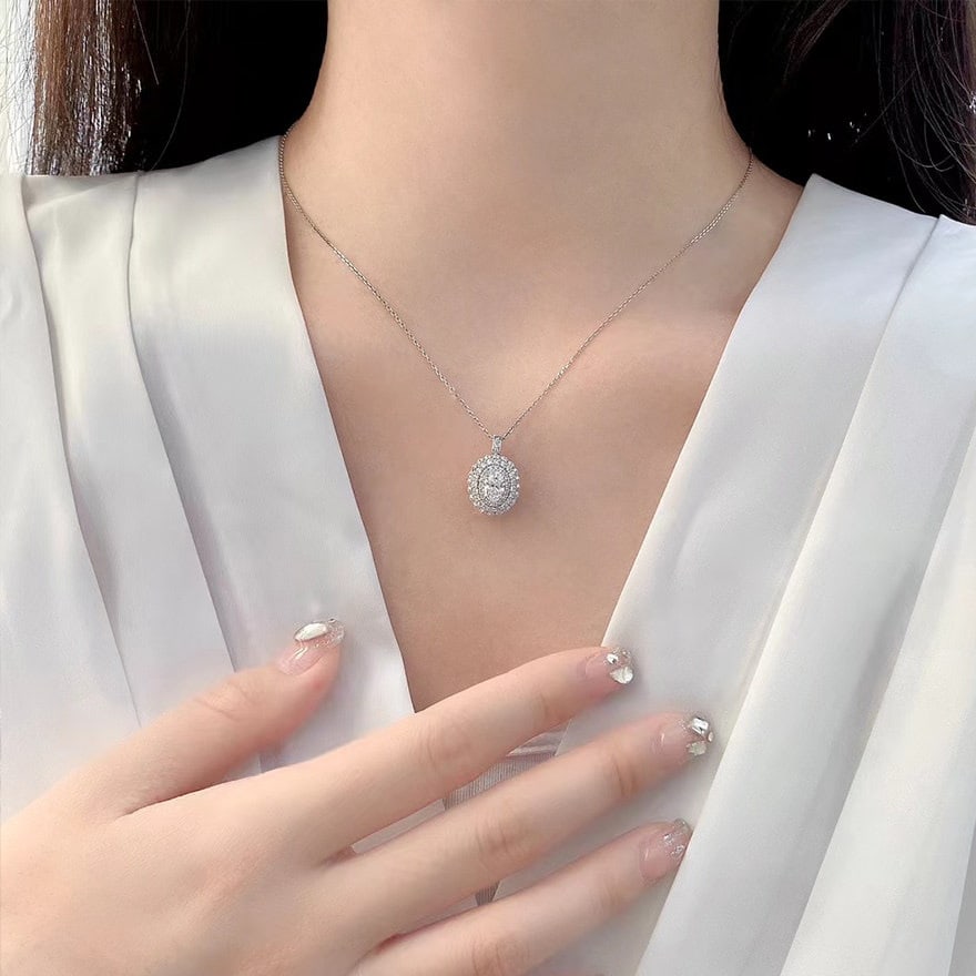 Gia Certified 14k Gold 1.00 Ctw Natural D Si2 Oval Diamond Ring/pendant( Without Chain ) - 3