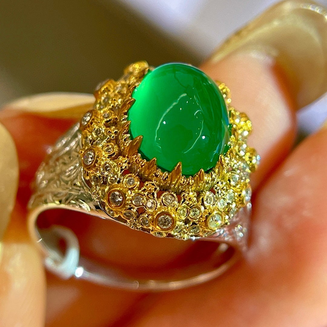 14k Gold 3.32 Ctw Natural Emerald & Diamond Ring - 3