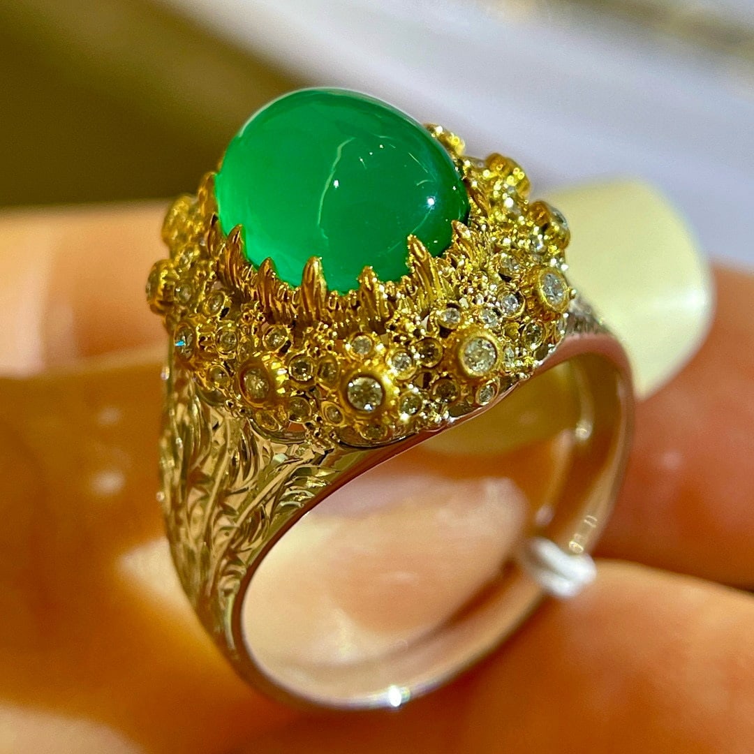 14k Gold 3.32 Ctw Natural Emerald & Diamond Ring - 6