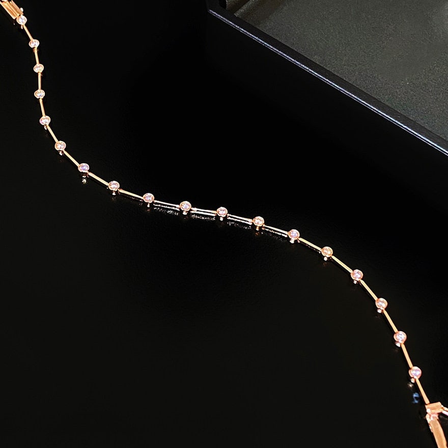 14k Gold 0.60 Ct Natural H Diamond Bracelet - 4