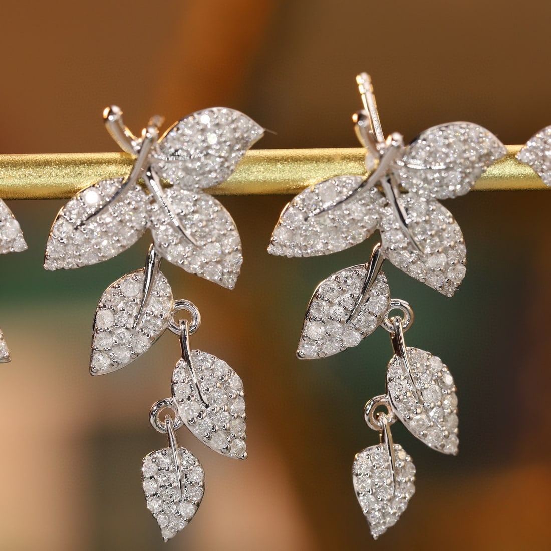 14k Gold 1.1 Ct Natural H Diamond Earrings - 2