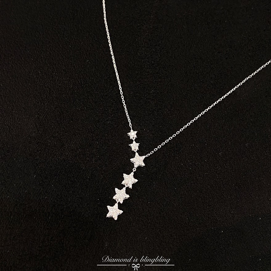 14k Gold 0.20 Ct Natural H Diamond Necklace - 2